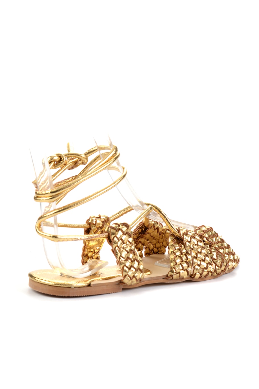 Altın Kadın Sandalet | Bambi