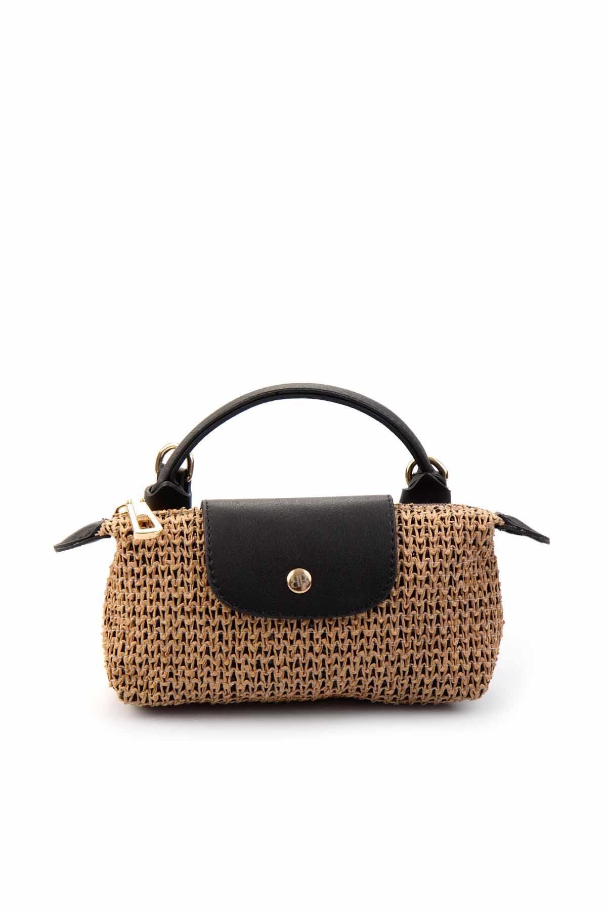 Bej Siyah  Kadın El Çantası C06681107328
