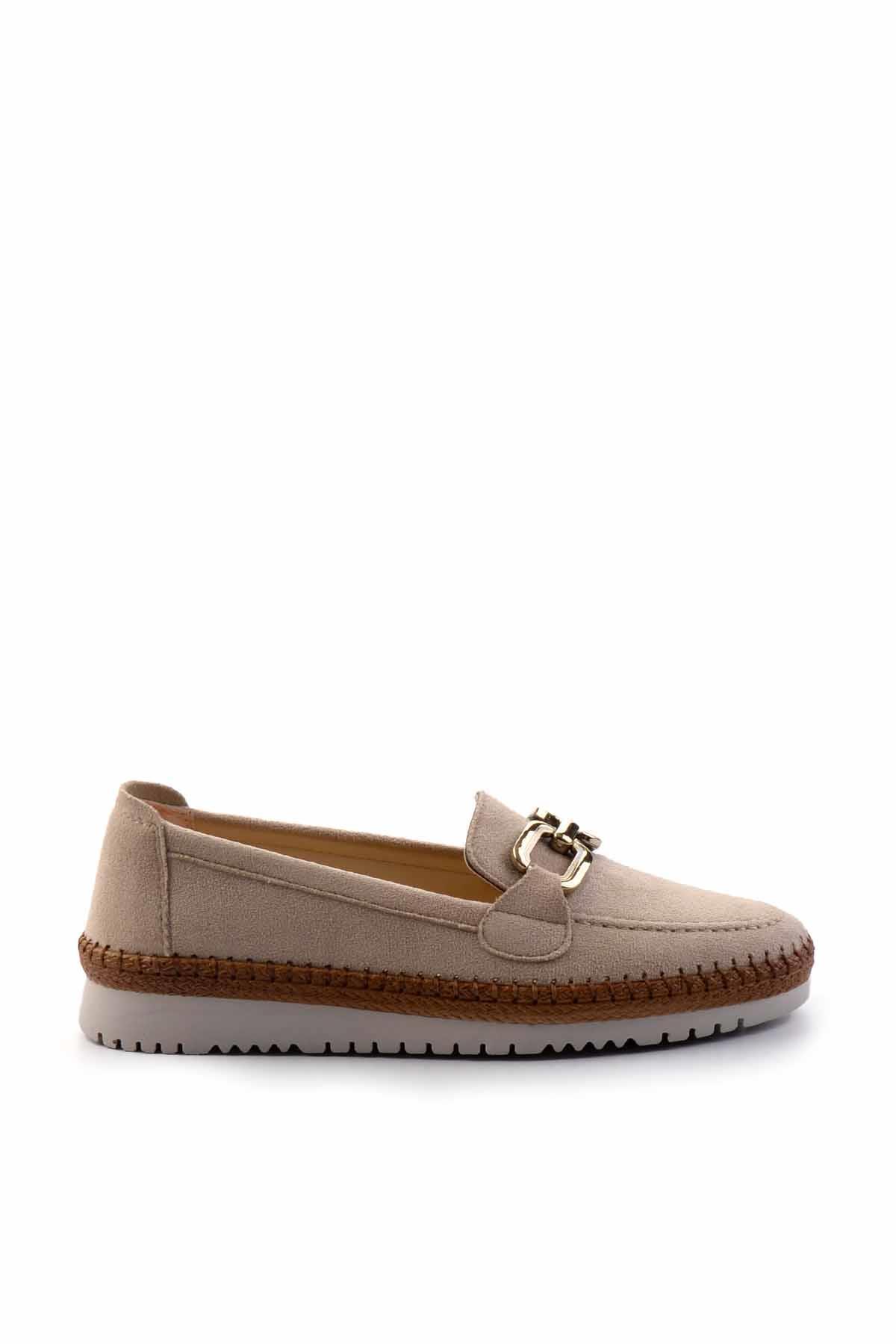 Bej Süet  Kadın Espadril K01536103202