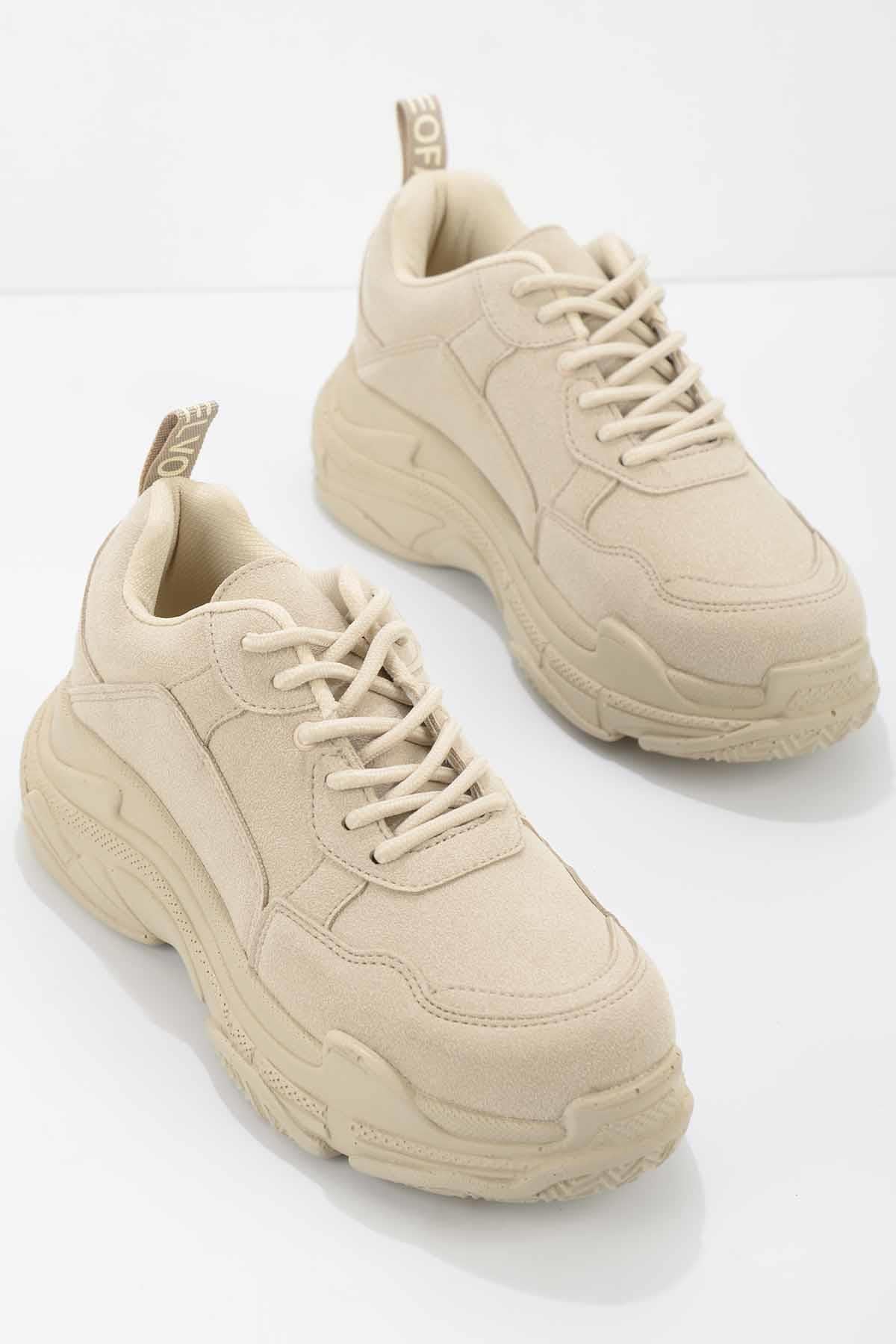Bej Süet  Kadın Sneaker K01591007202