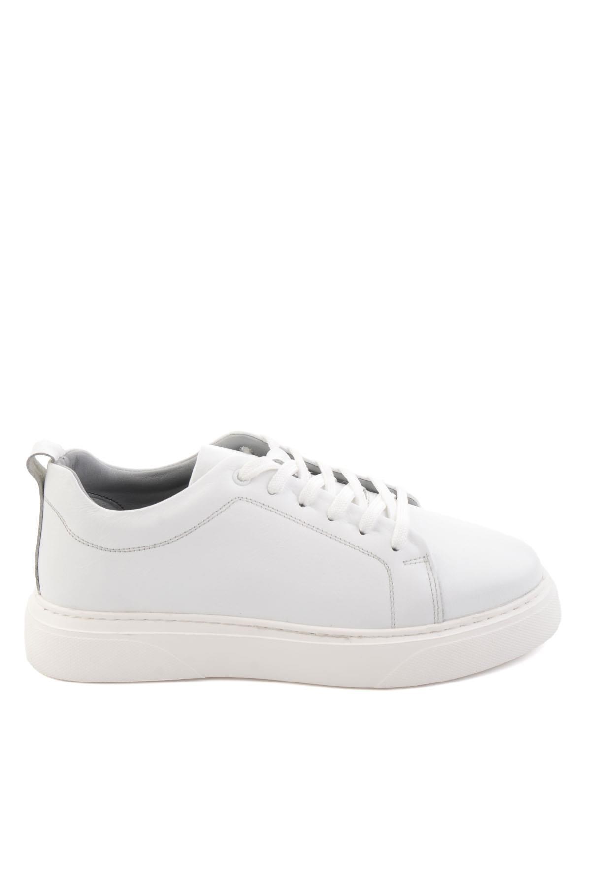 Beyaz Hakiki Deri Erkek Sneaker E01082102043