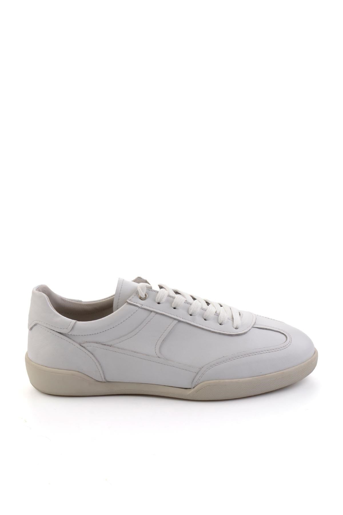 Beyaz Hakiki Deri Erkek Sneaker E01396002403