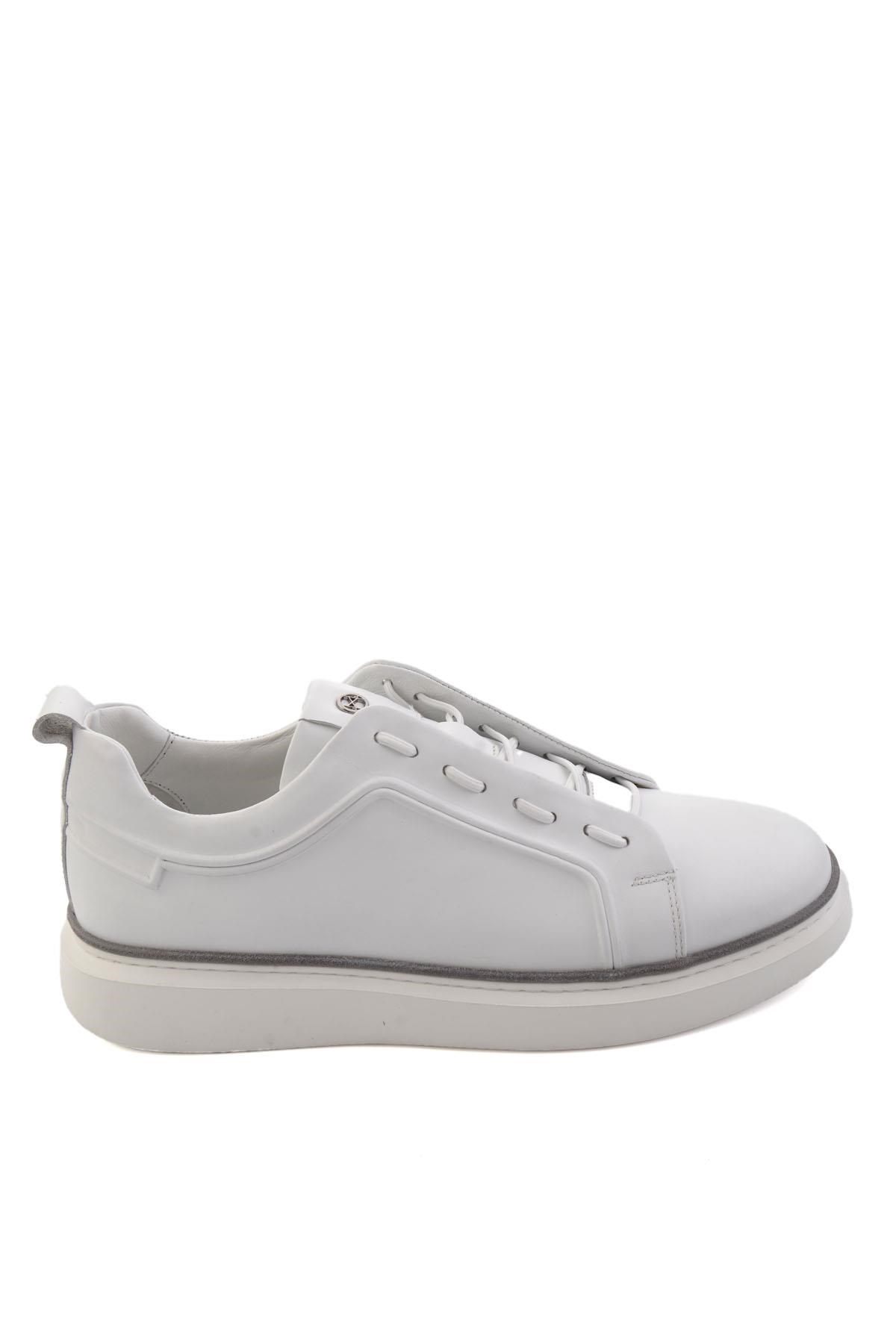 Beyaz Hakiki Deri Erkek Sneaker E01398028043