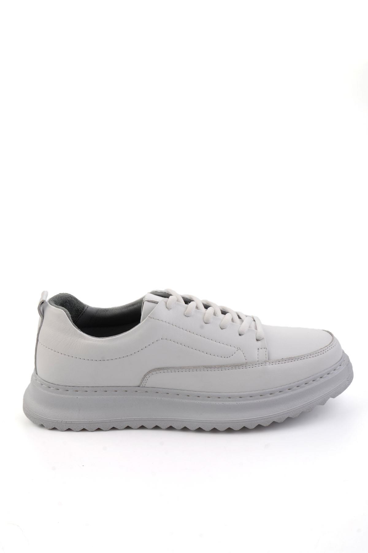 Beyaz Hakiki Deri Erkek Sneaker E01535415003