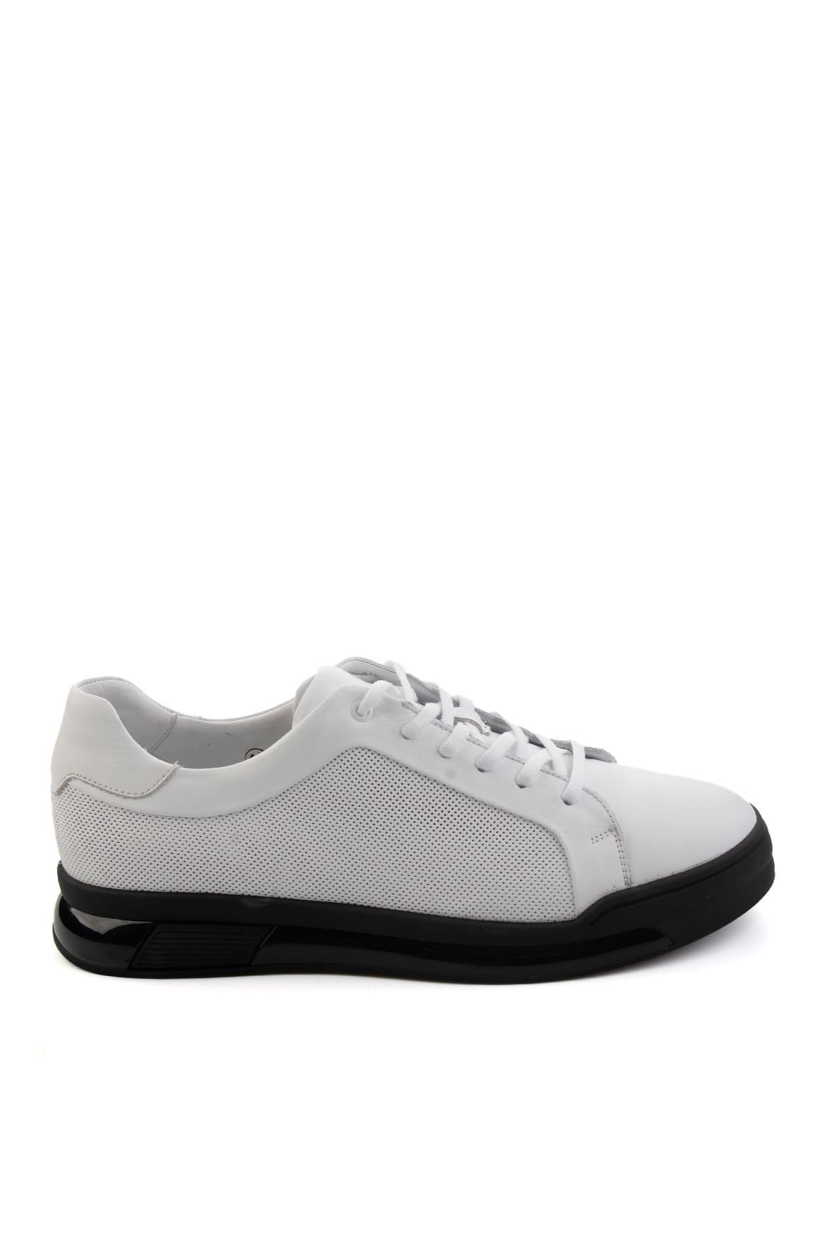 Beyaz Hakiki Deri Erkek Sneaker E01958176643