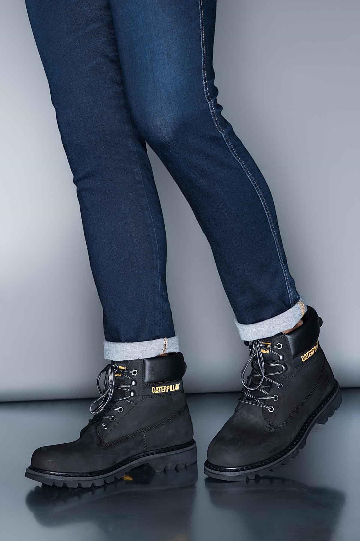 Black Hakiki Deri Erkek Bot & Bootie CAT1111000101