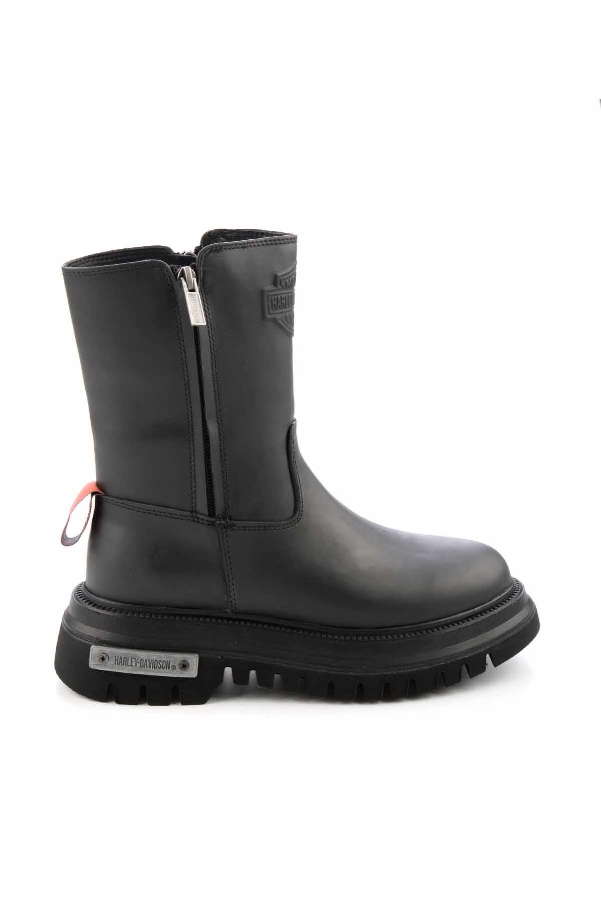 Black Hakiki Deri Kadın Bot & Bootie HD0777002603