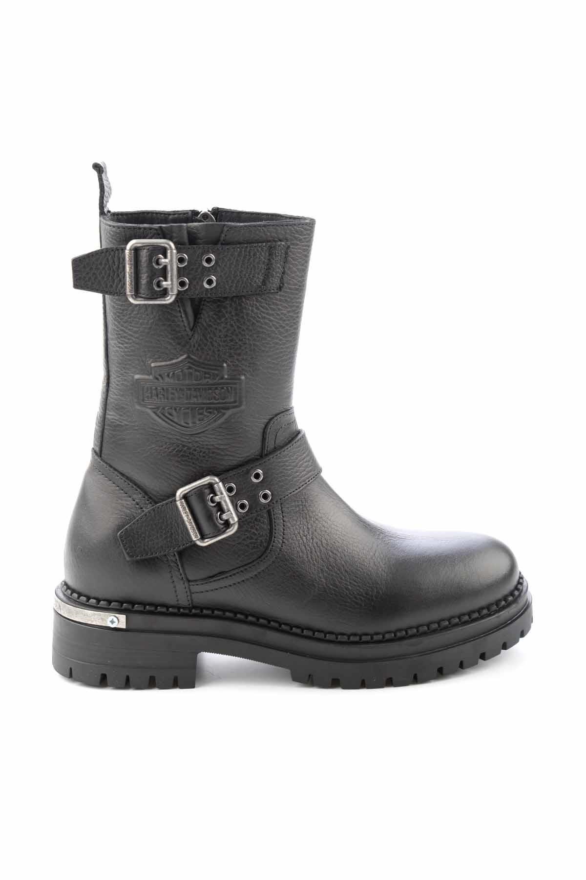 Black Hakiki Deri Kadın Bot & Bootie HD0777002203