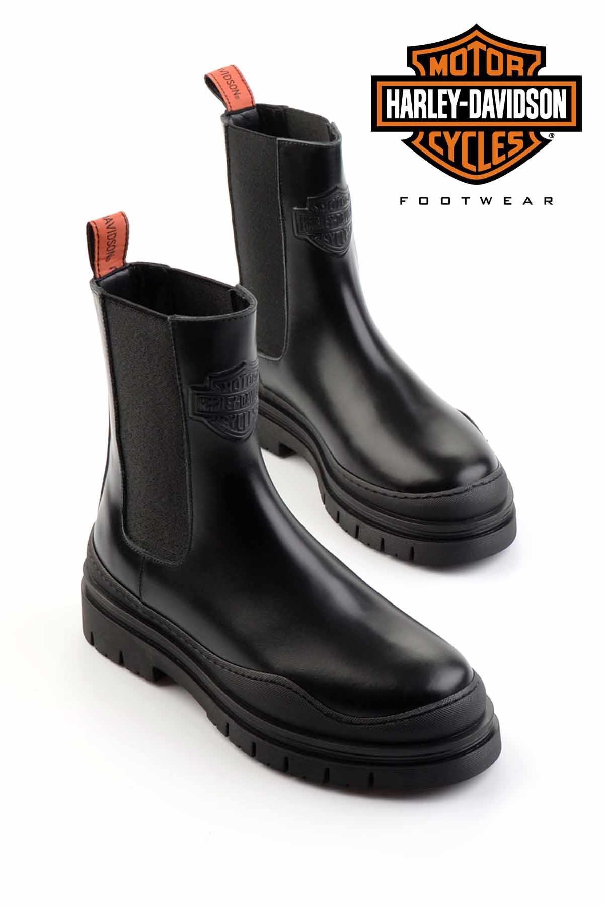 Black Leather Kadın Bot & Bootie HD0777004803