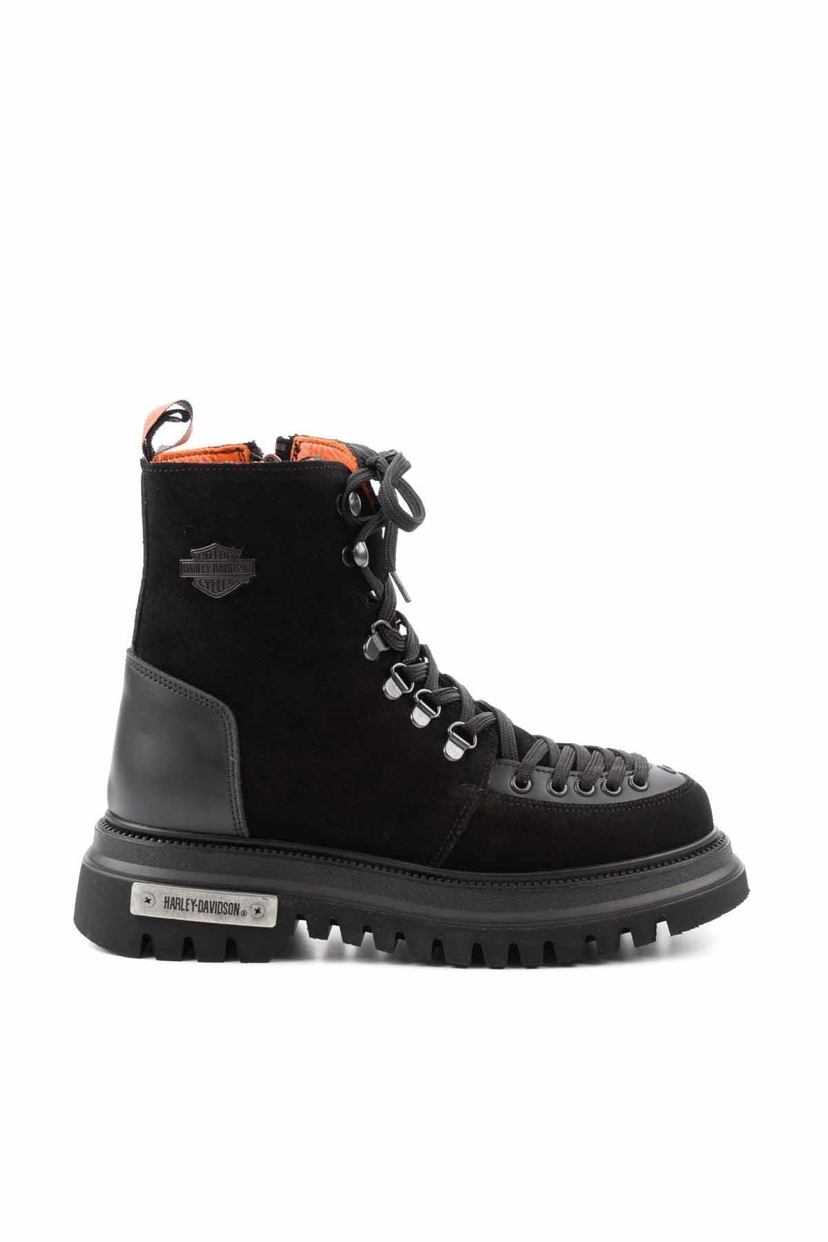 Black Leather Kadın Bot & Bootie HD0777064302