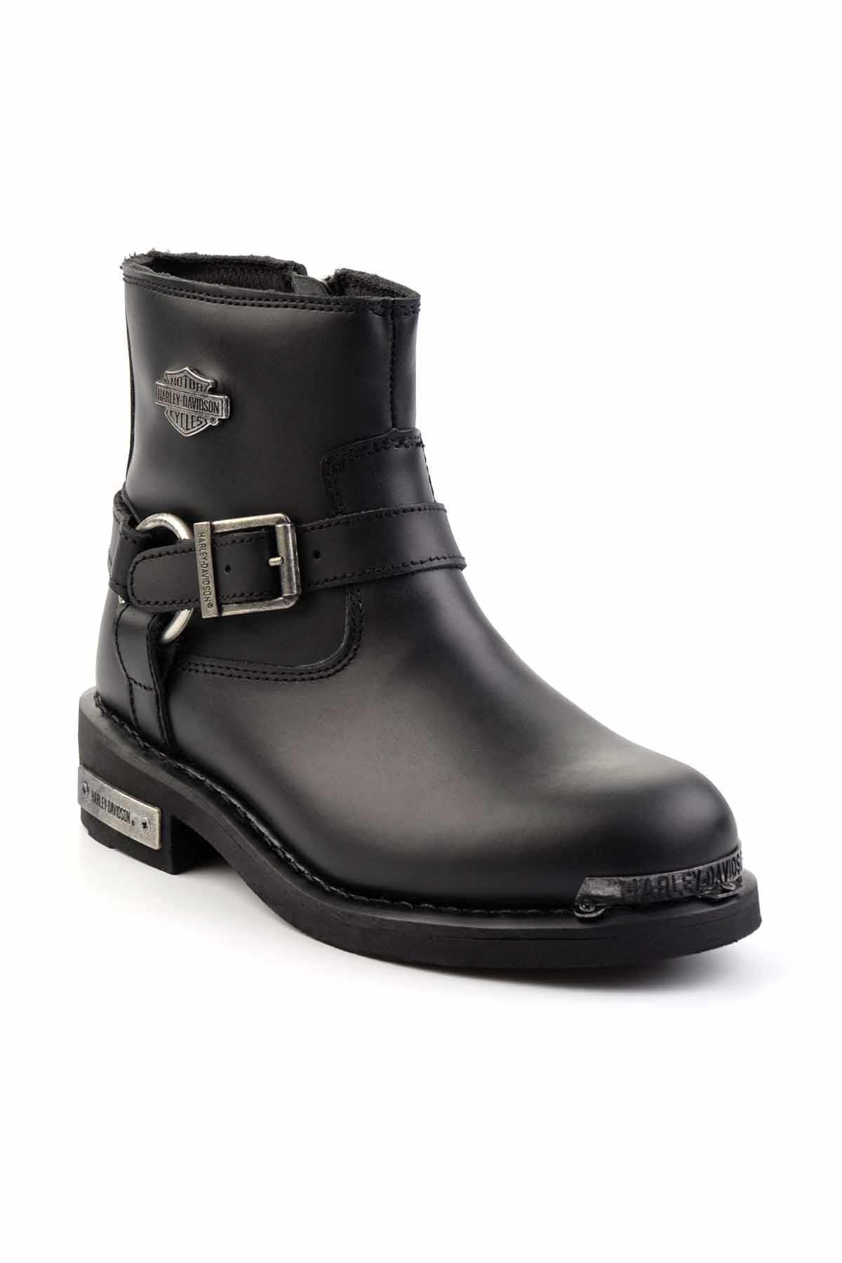 Black Leather Kadın Bot & Bootie HD0777064103
