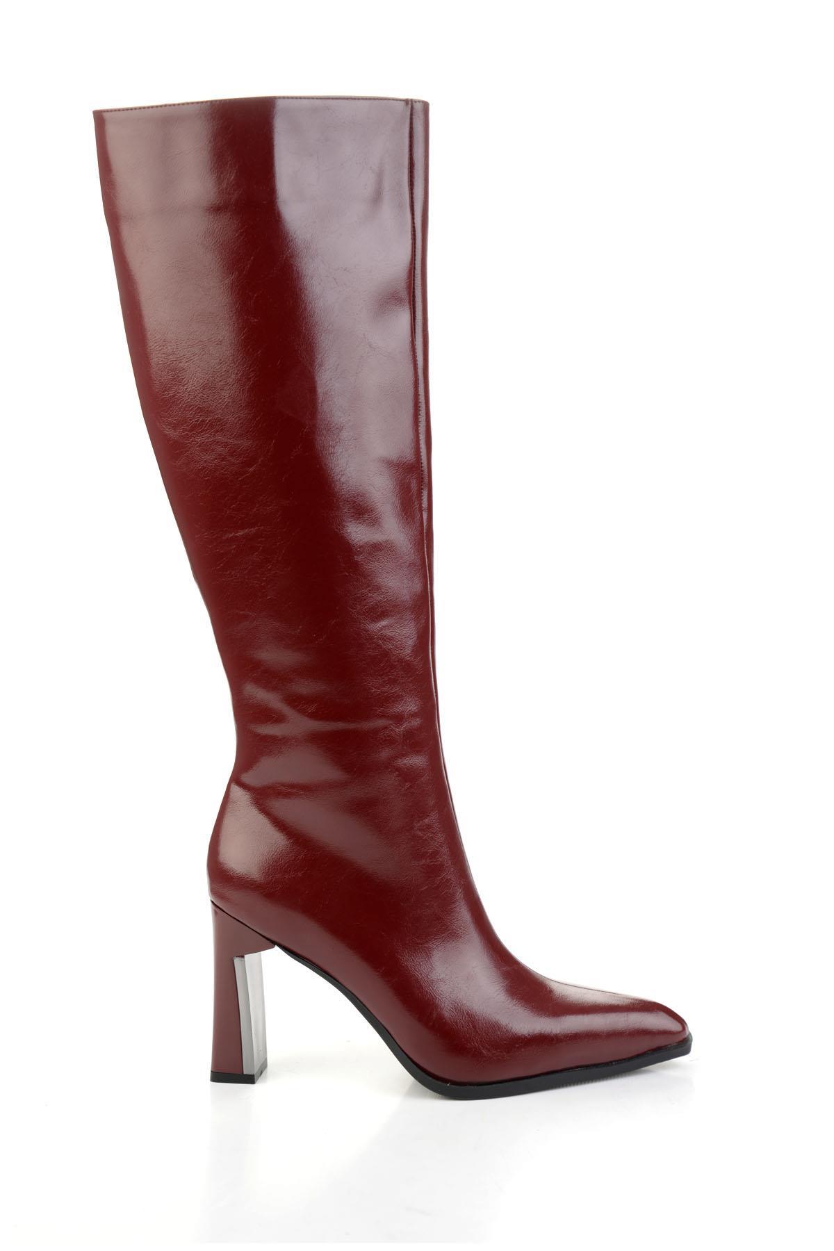 Bordo  Kadın Çizme K03565090942