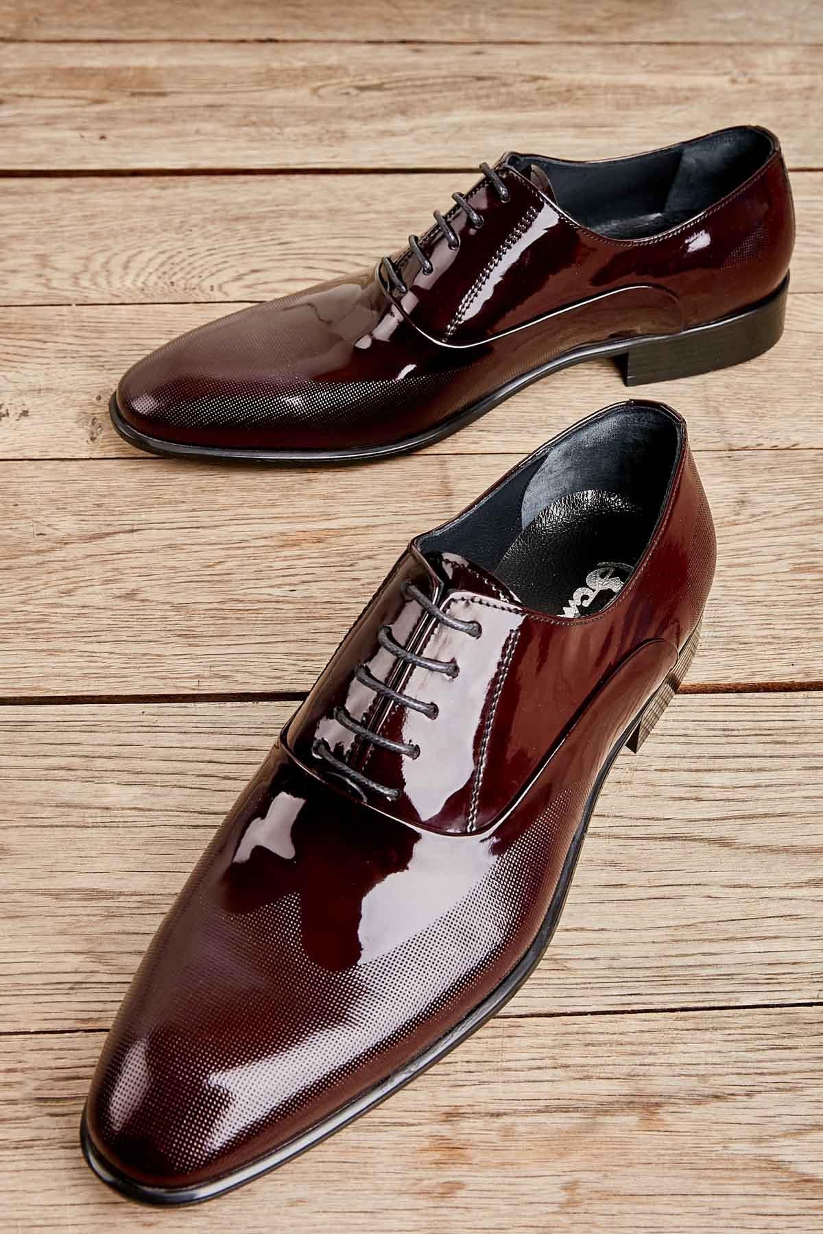 Bordo Rugan Hakiki Deri Erkek Klasik Ayakkabı L1587970508