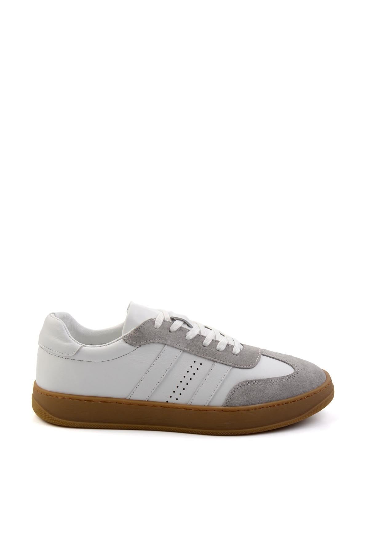 Buz Gri Hakiki Deri Erkek Sneaker E01759101802