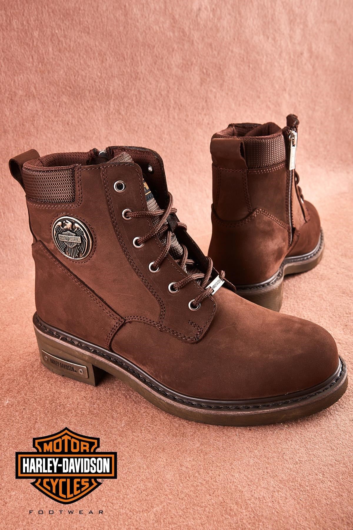 Dark Brown Hakiki Deri Erkek Bot & Bootie HD1777009801