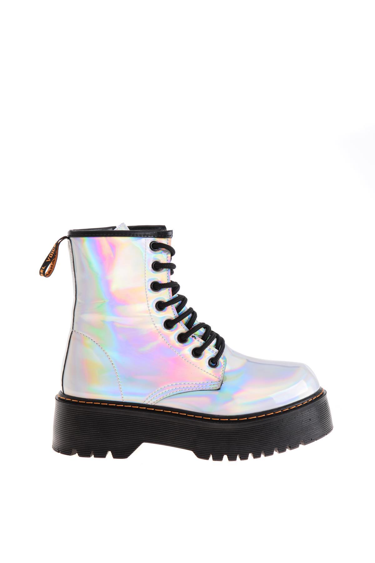 Gri Hologram  Kadın Bot & Bootie K0512111155