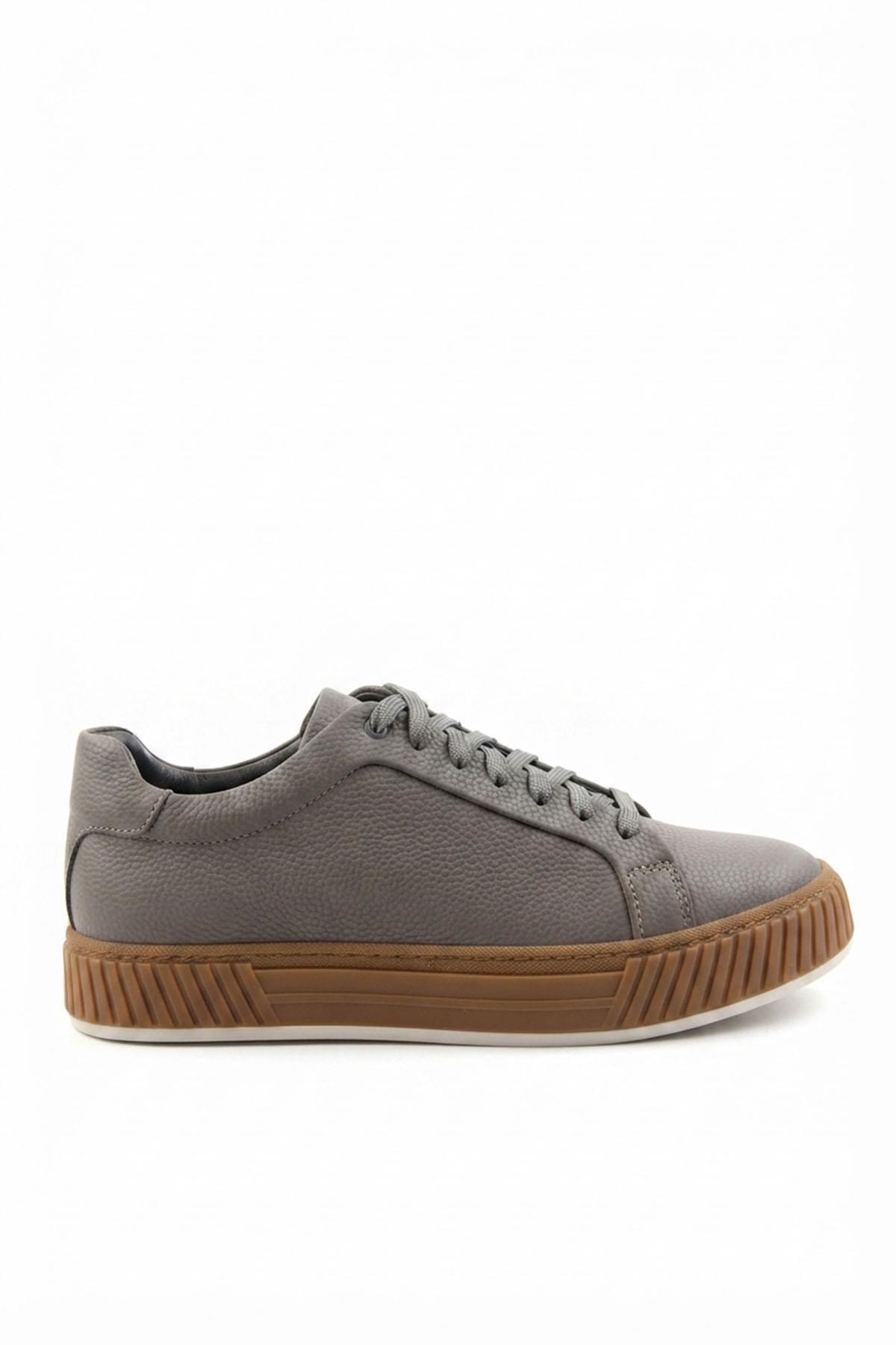 Gri Nubuk Hakiki Deri Erkek Sneaker E01774007001