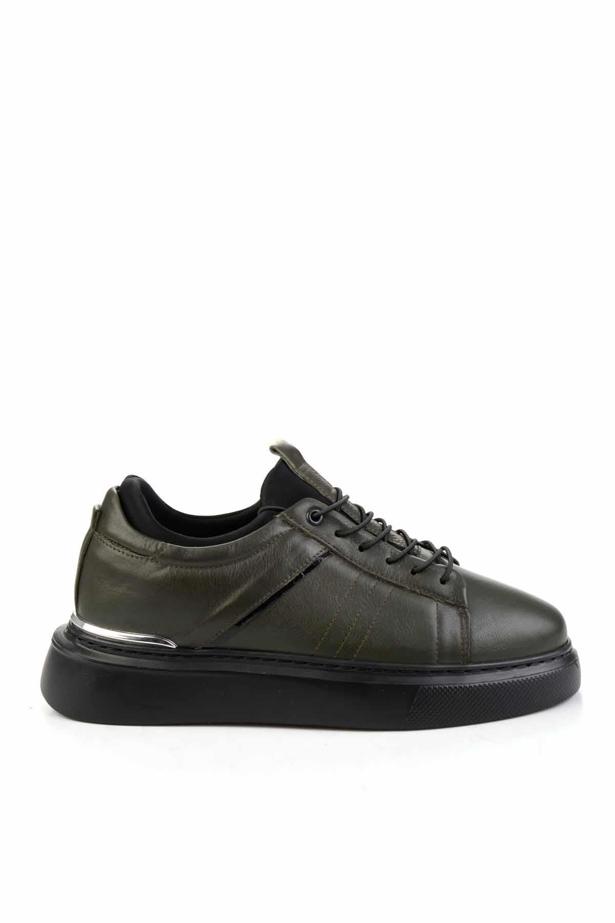 Haki Hakiki Deri Erkek Sneaker E01082010403