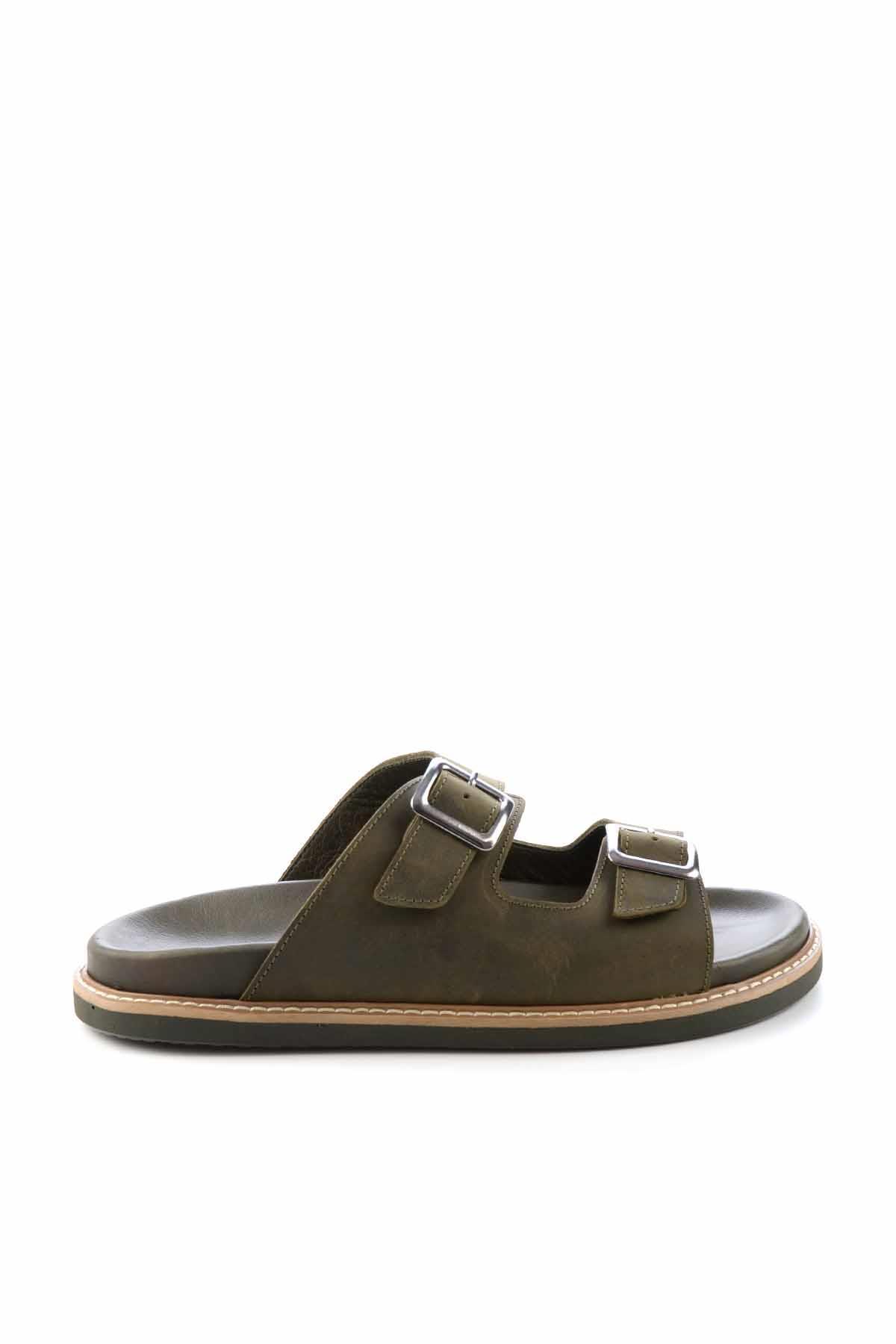 Haki Leather Erkek Terlik E04801061003