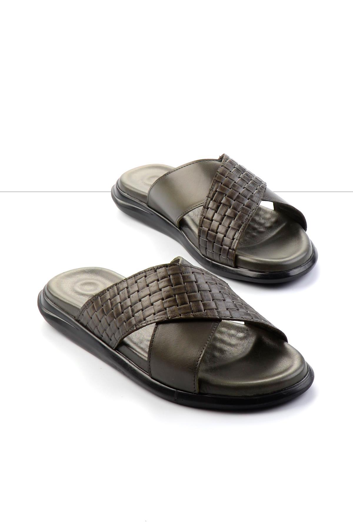 Haki Leather Erkek Terlik E04433045043