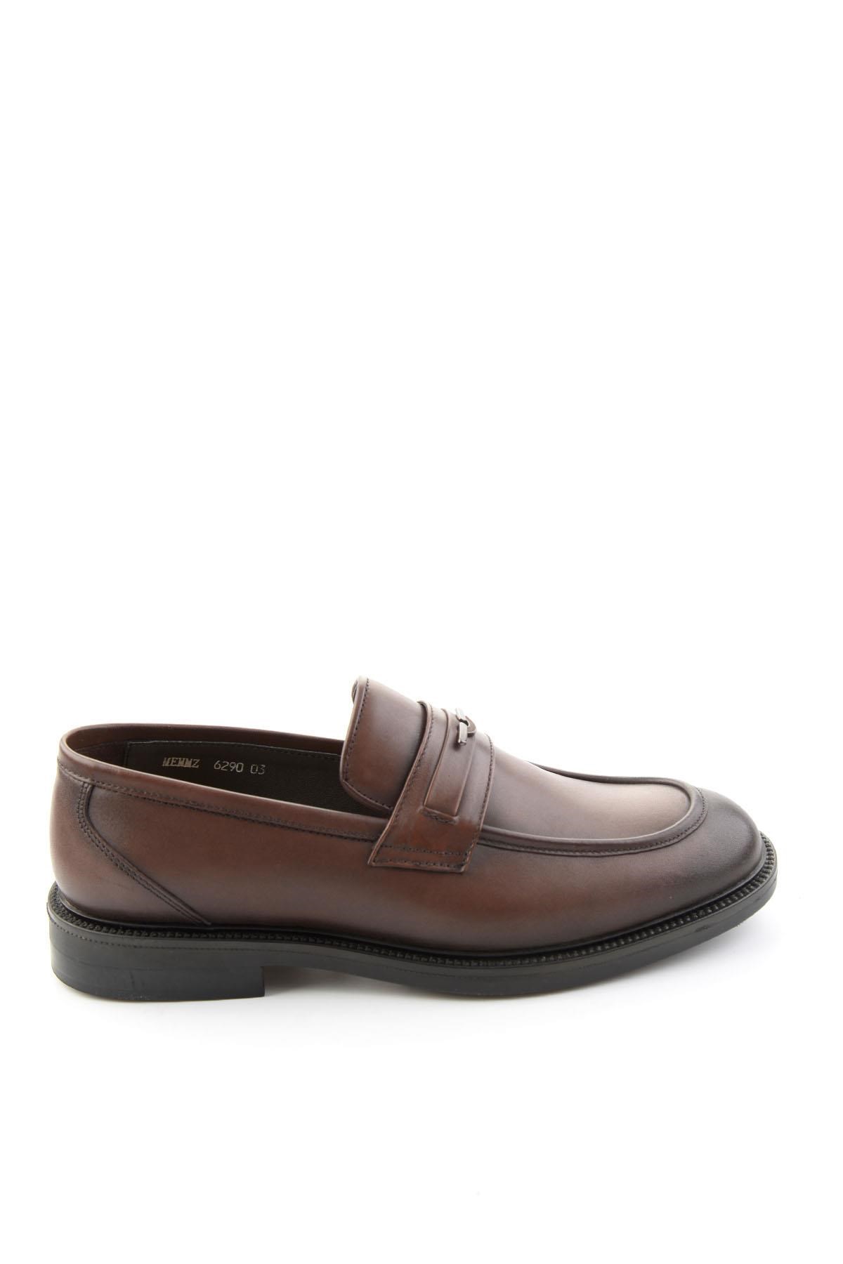 Kahve Antik Hakiki Deri Erkek Loafer Ayakkabı E01648629041