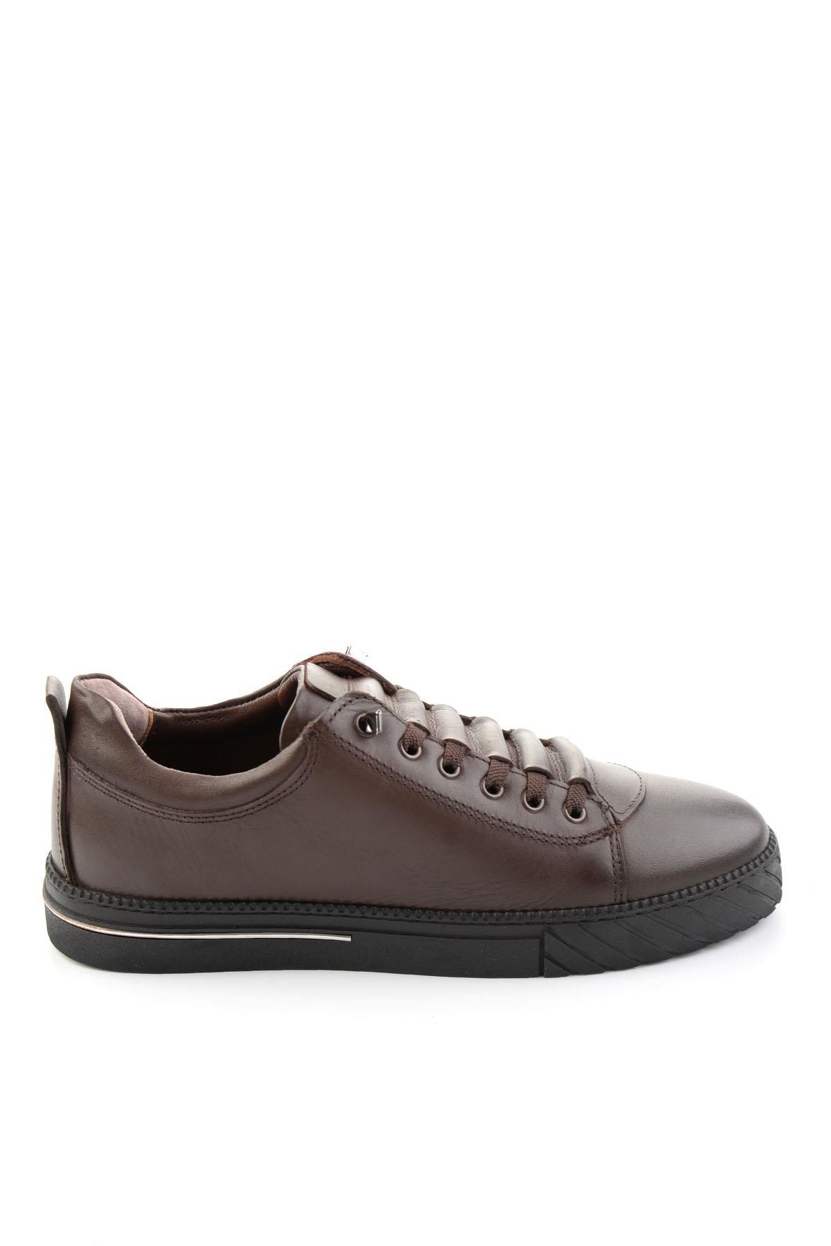 Kahve Antik Hakiki Deri Erkek Sneaker E01610196541