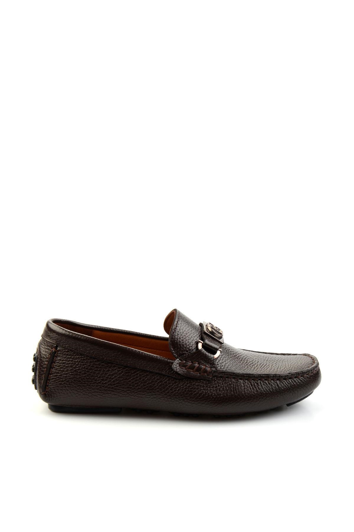 Kahve Hakiki Deri Erkek Loafer Ayakkabı E01547007540
