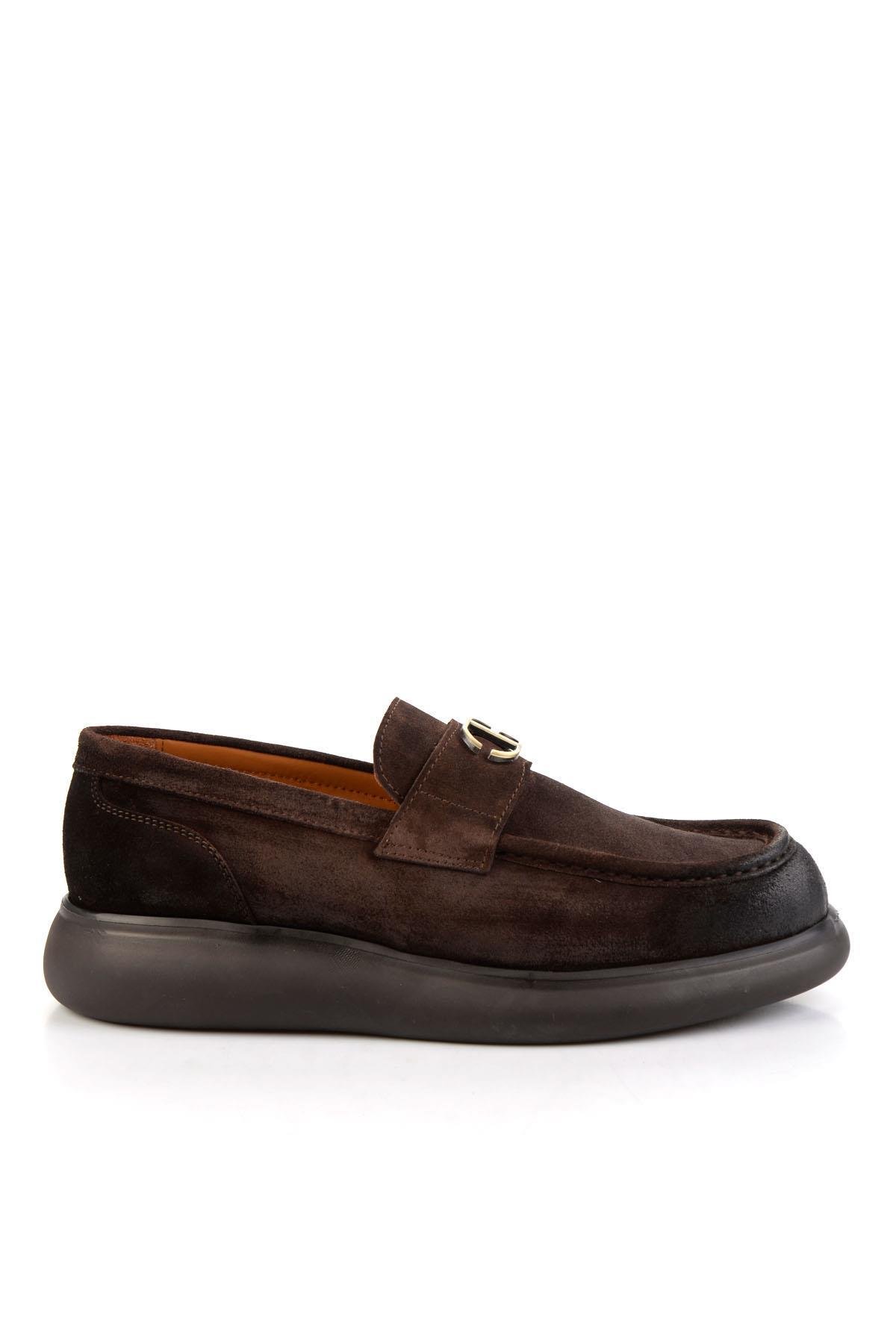 Kahve Hakiki Deri Erkek Loafer Ayakkabı E01901600402