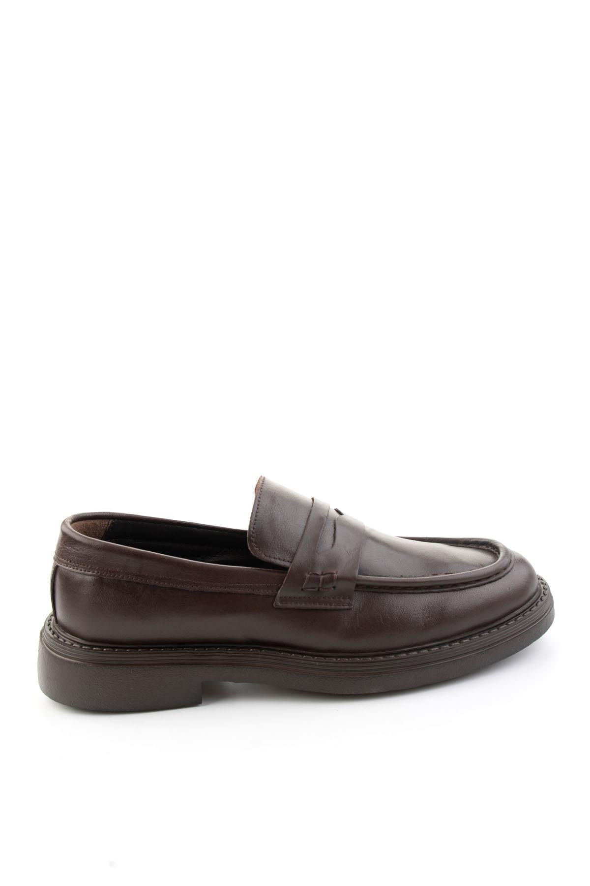 Kahve Hakiki Deri Erkek Loafer Ayakkabı E01594010303