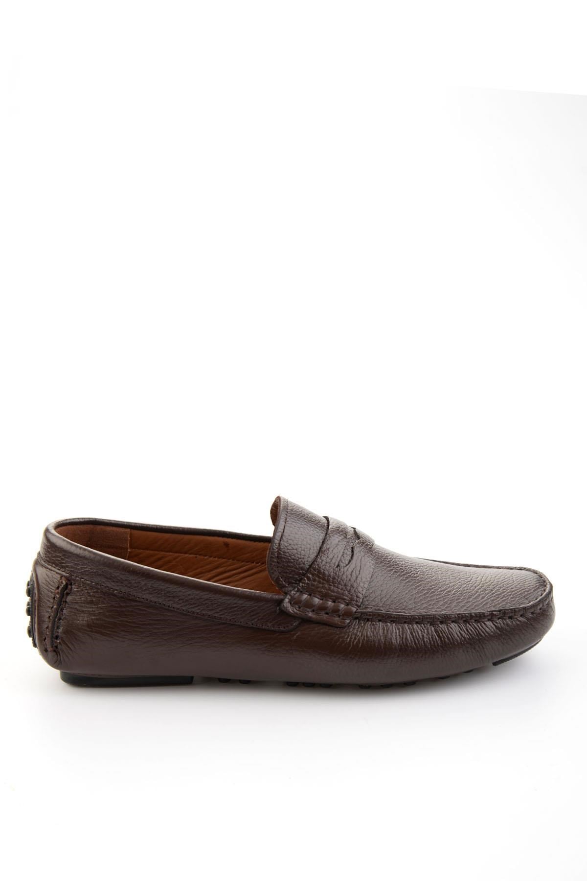 Kahve Hakiki Deri Erkek Loafer Ayakkabı E01547009740