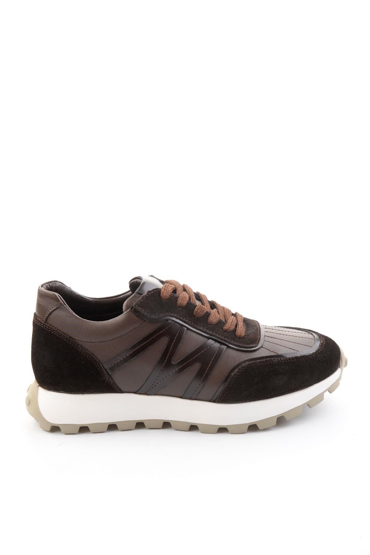 Kahve Hakiki Deri Erkek Sneaker E01011043303