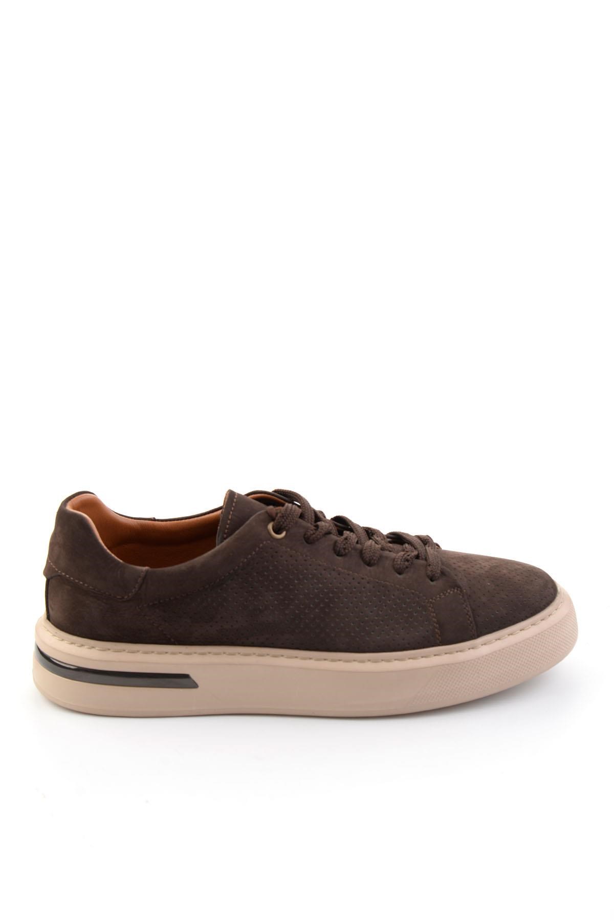 Kahve Hakiki Deri Erkek Sneaker E01396200701