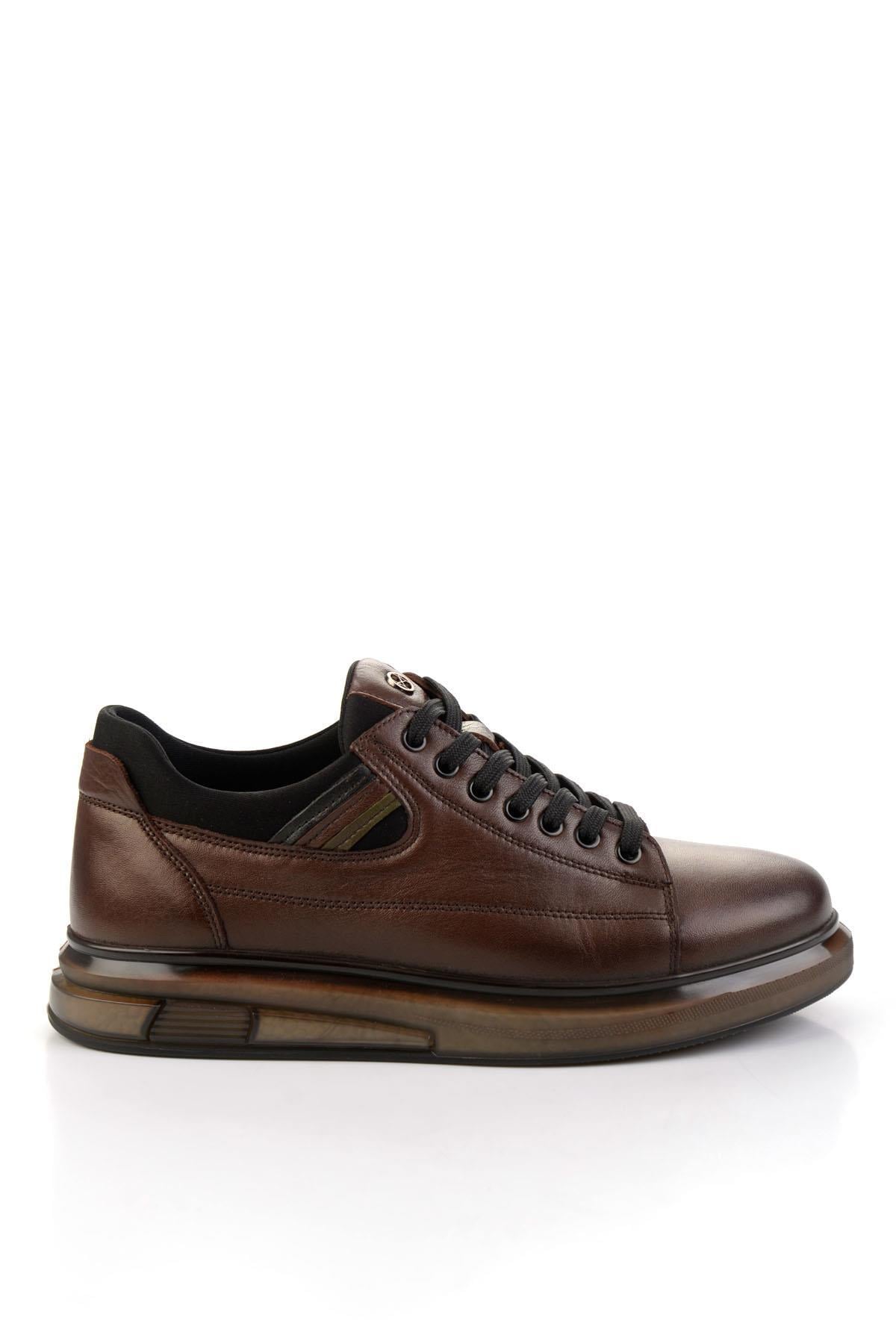 Kahve Hakiki Deri Erkek Sneaker E01398142843