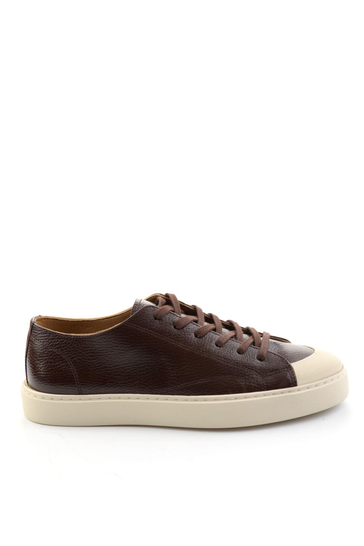 Kahve Hakiki Deri Erkek Sneaker E01549003440
