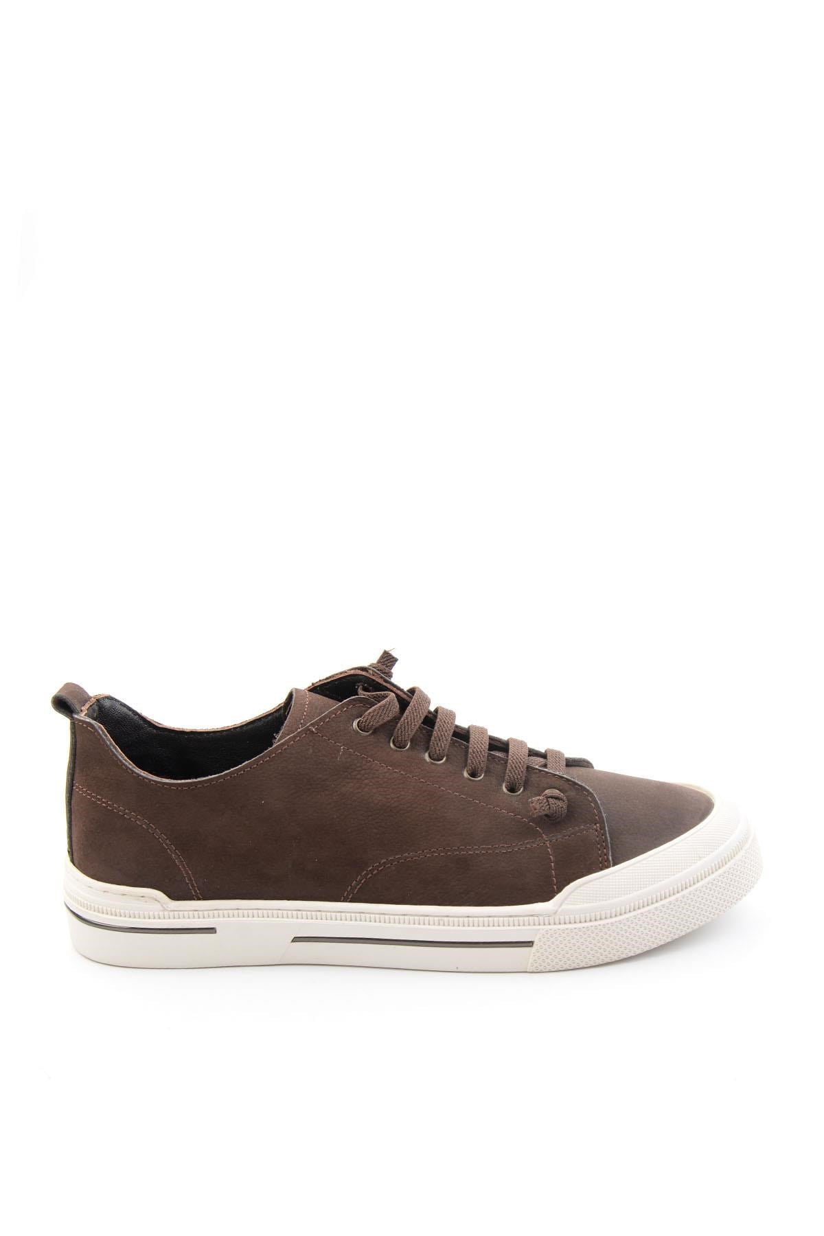 Kahve Hakiki Deri Erkek Sneaker E01585773401