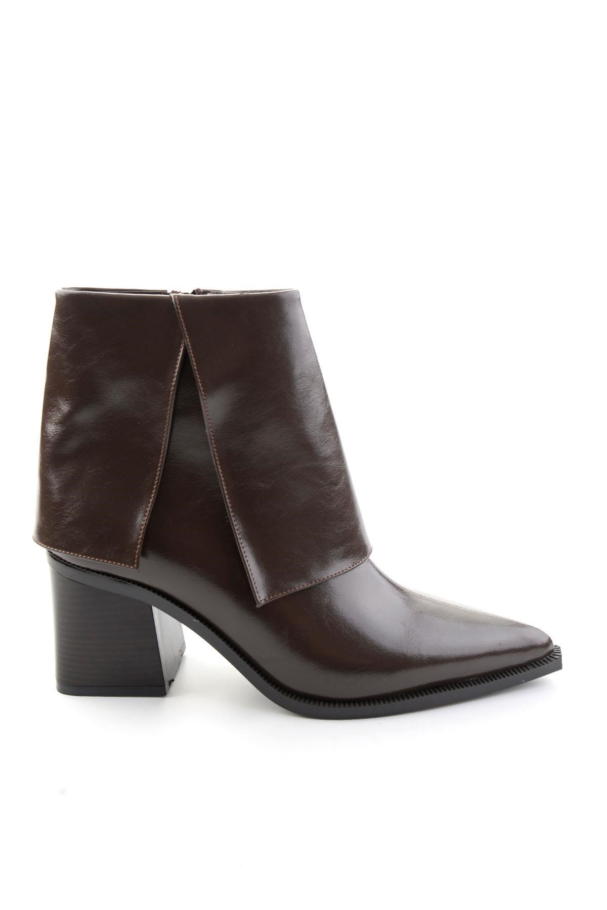 Kahve Kırışık  Kadın Bot & Bootie K02565060042