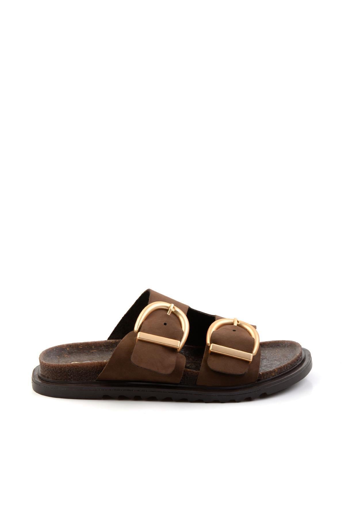Kahve Leather Kadın Terlik K04666013901