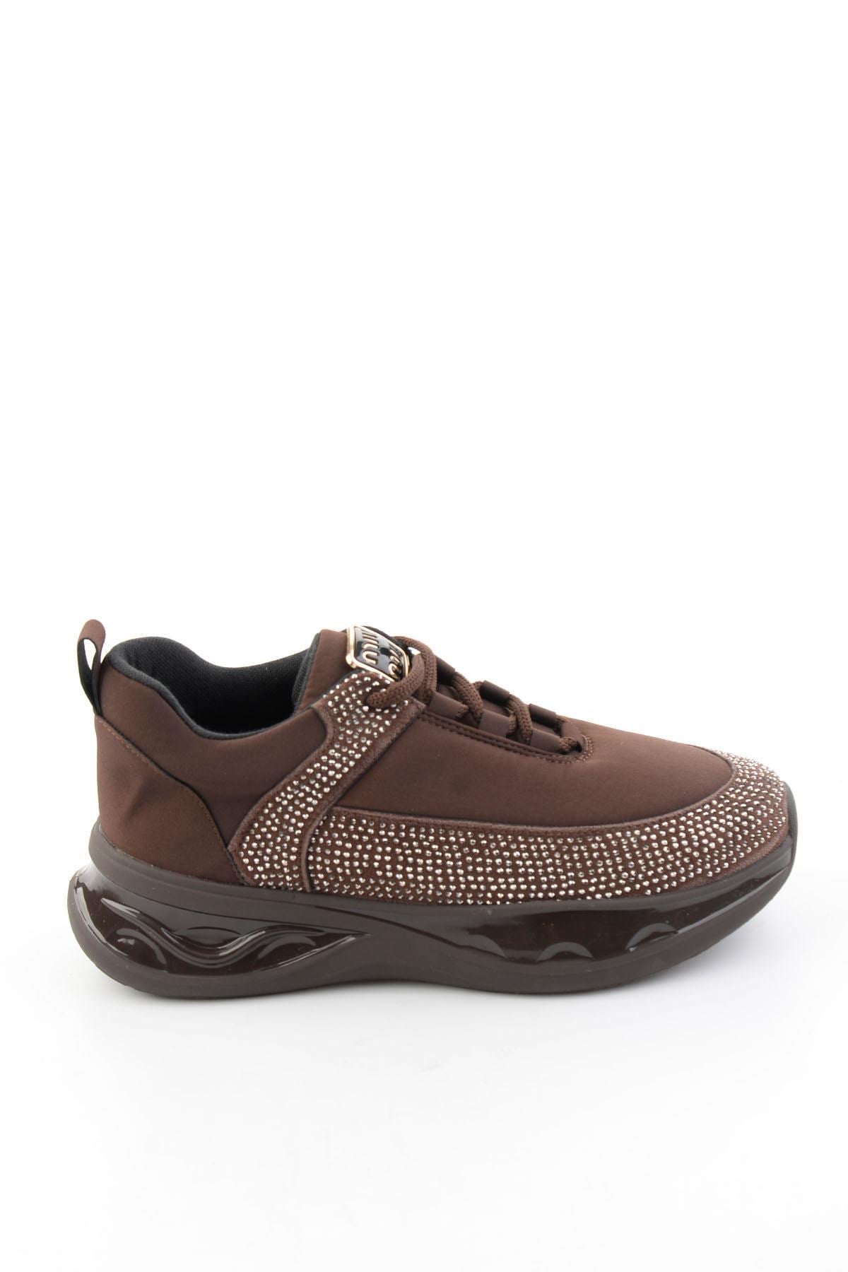Kahve Mat Saten  Kadın Sneaker K01228091920