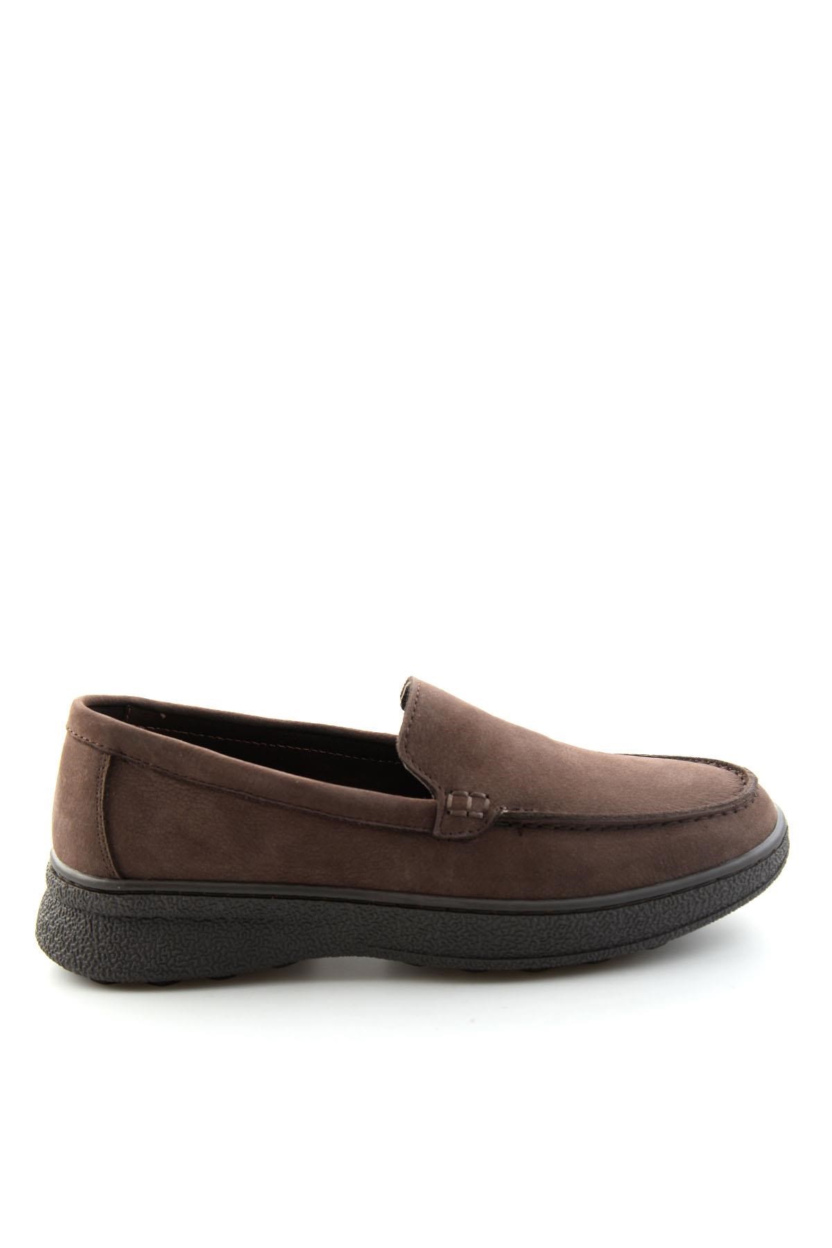 Kahve Nubuk Hakiki Deri Kadın Loafer Ayakkabı K01007979401