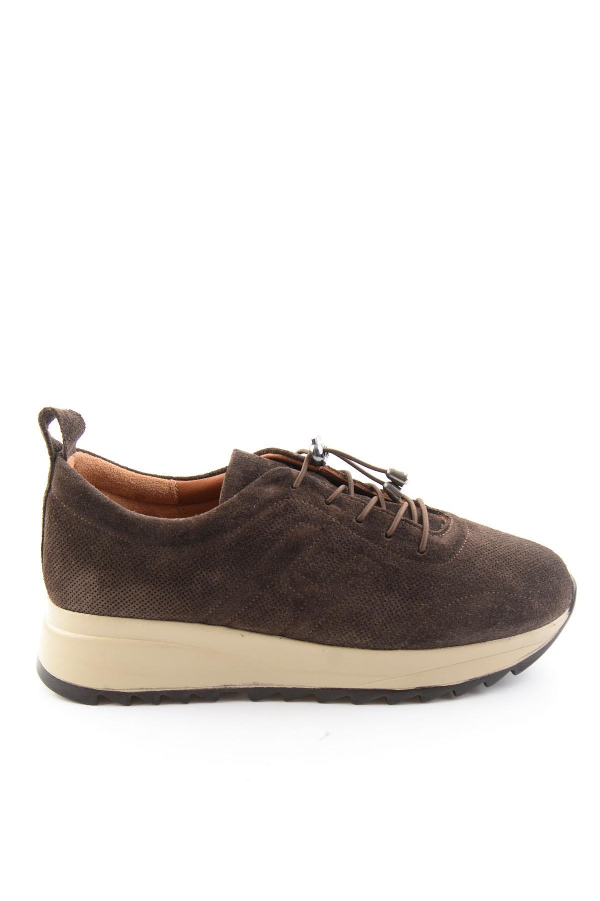 Kahve Süet Hakiki Deri Kadın Sneaker K01756709302