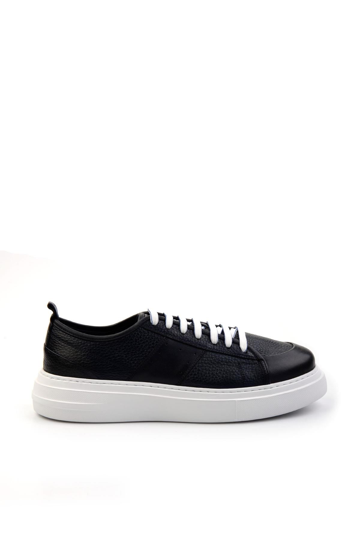 Lacivert Hakiki Deri Erkek Sneaker E01083018003