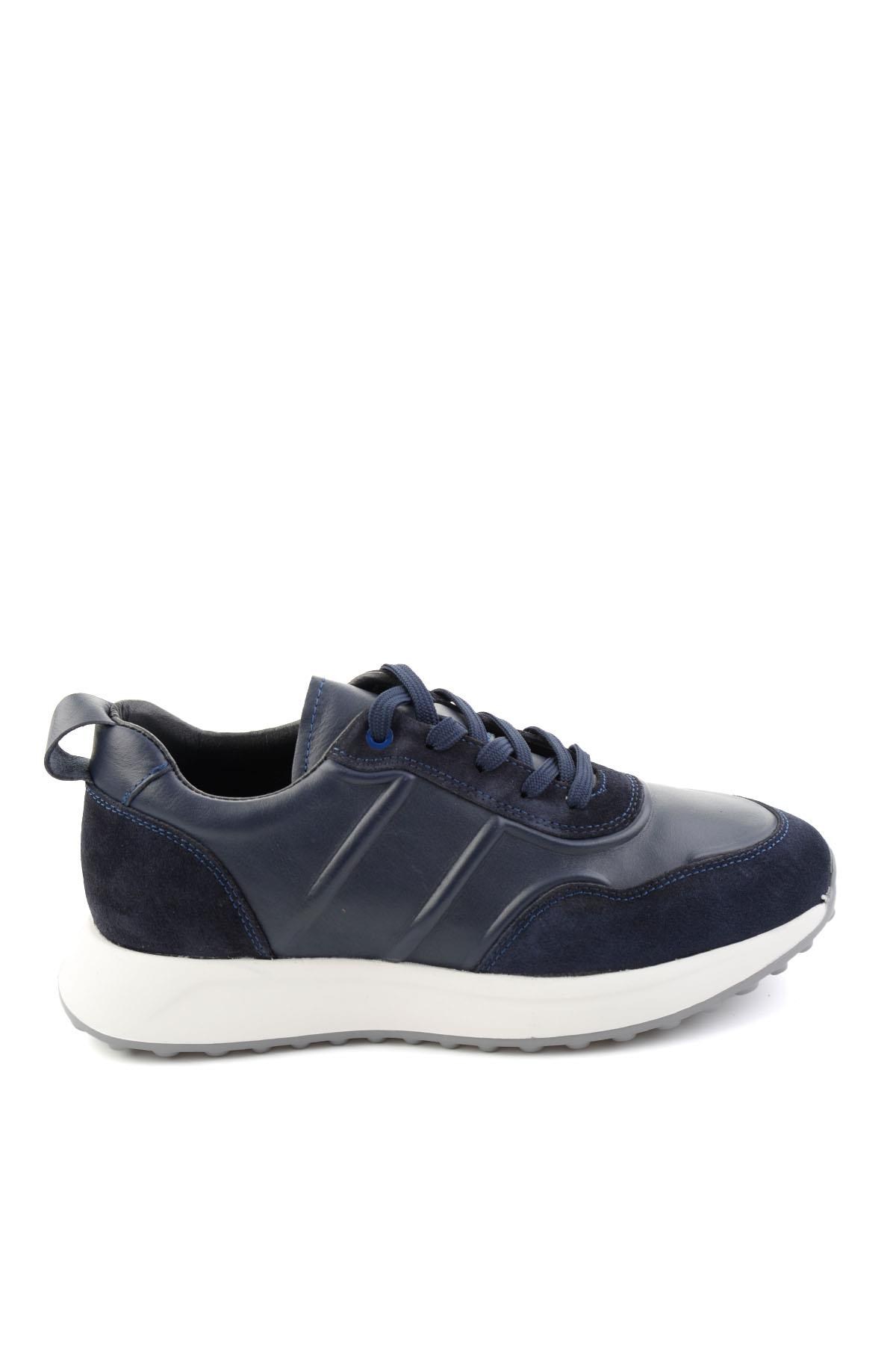 Lacivert Napa Hakiki Deri Erkek Sneaker E01774057943