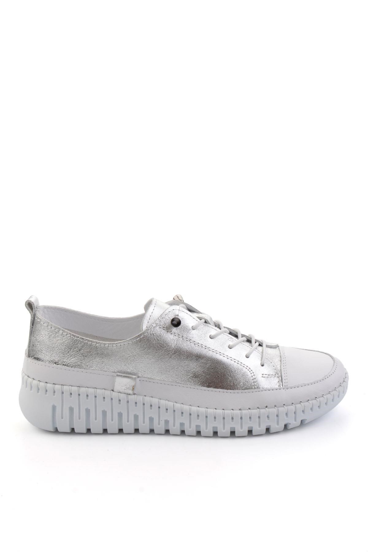 Lame Hakiki Deri Kadın Sneaker K01045250303