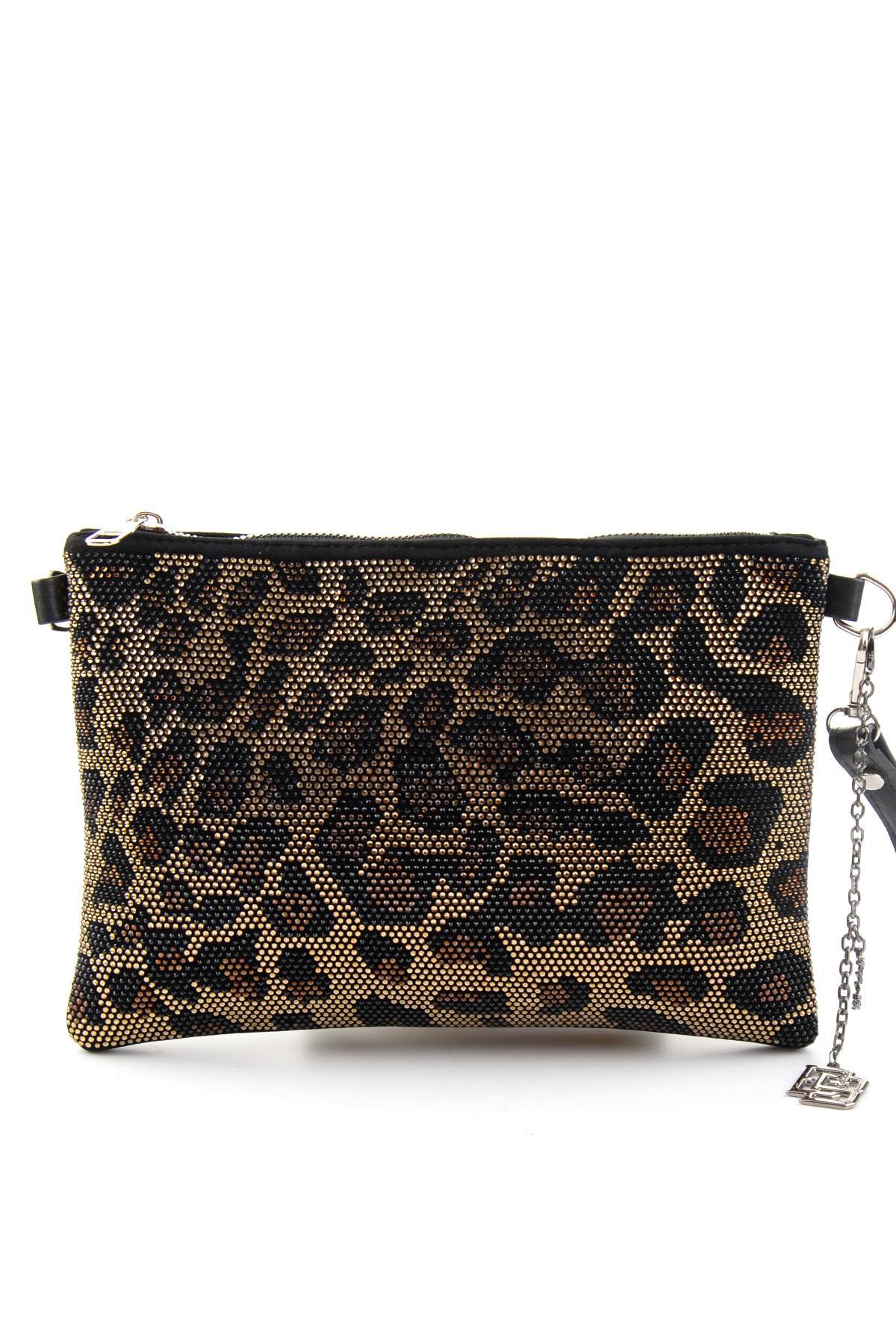 Leopar Taşlı  Kadın Abiye Çanta C06173101387