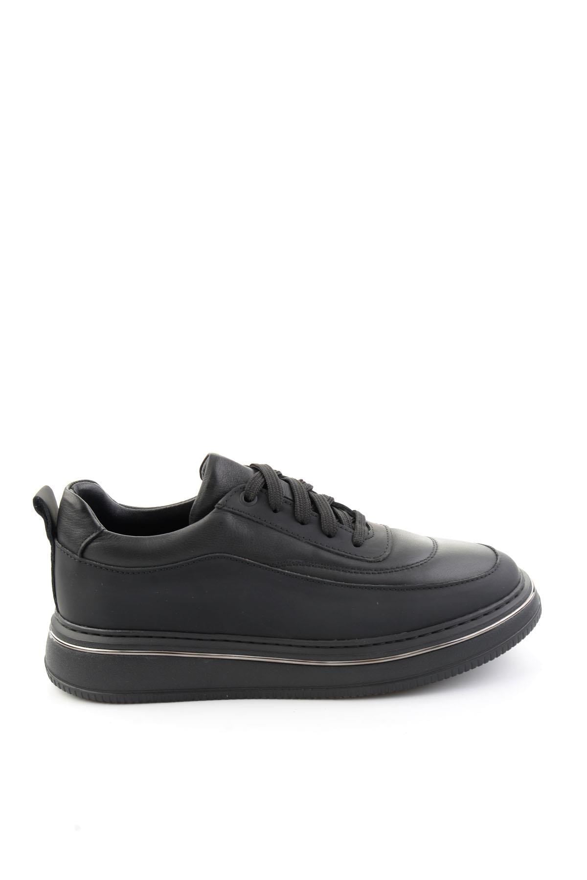 Mat Siyah Hakiki Deri Erkek Sneaker E01774016903