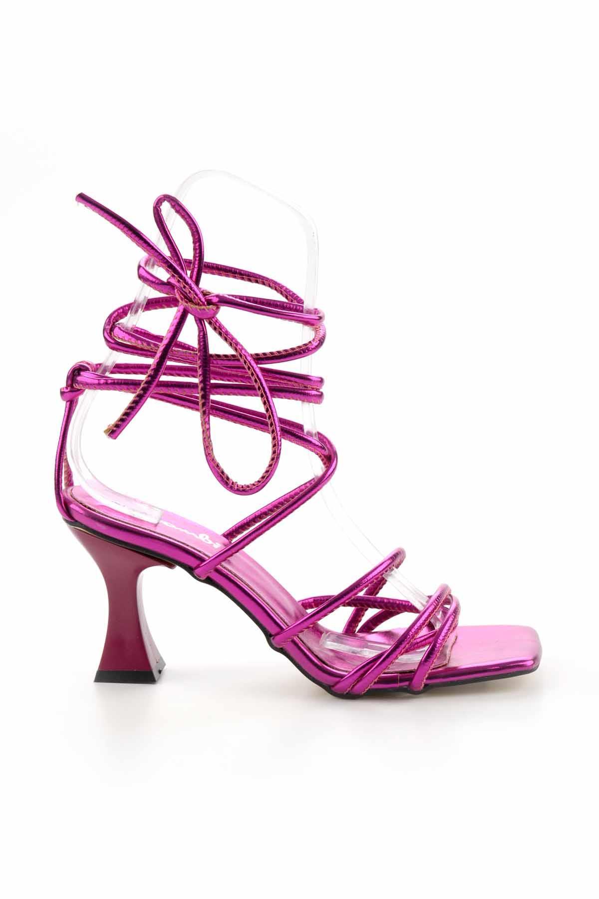 Metalik Fuşya  Kadın Sandalet K05726024209