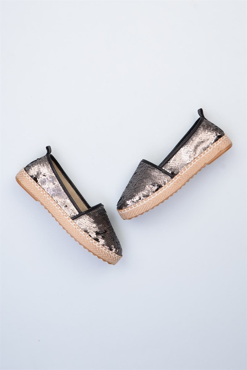 PLATİN/SIYAH YENİ SEZON ESPADRİL F0327020053