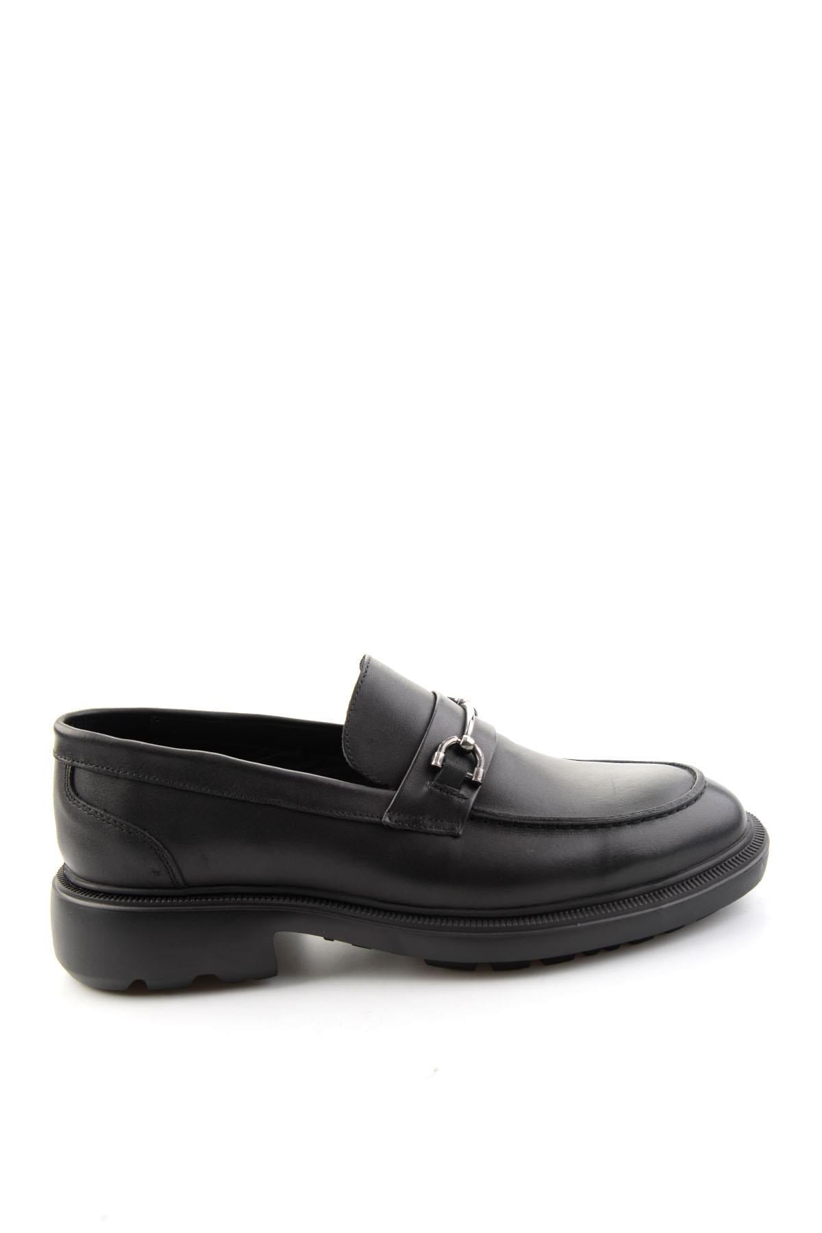 Siyah Antik Hakiki Deri Erkek Loafer Ayakkabı E01054020441
