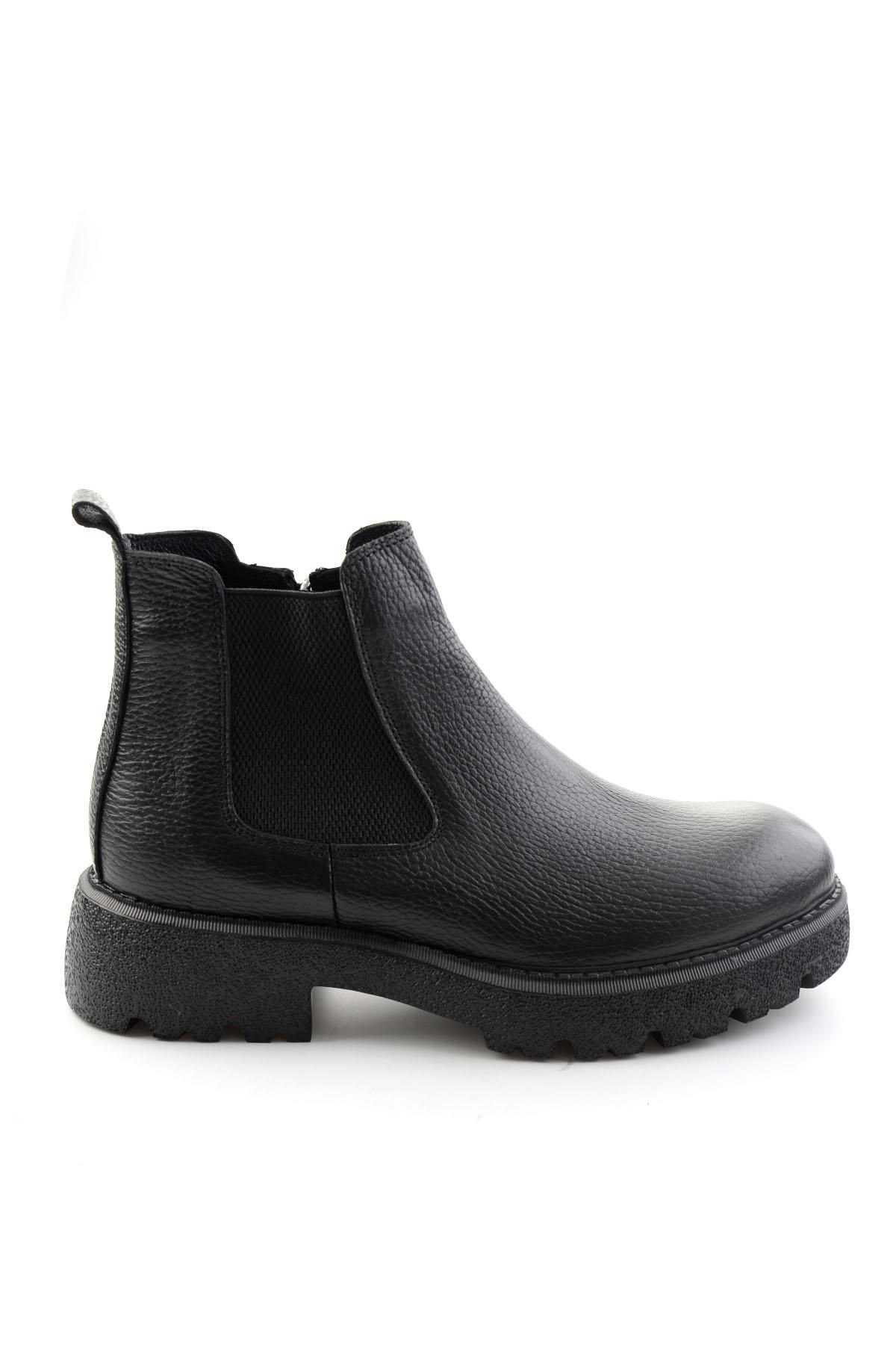Siyah Floter Hakiki Deri Erkek Bot & Bootie E02698032640