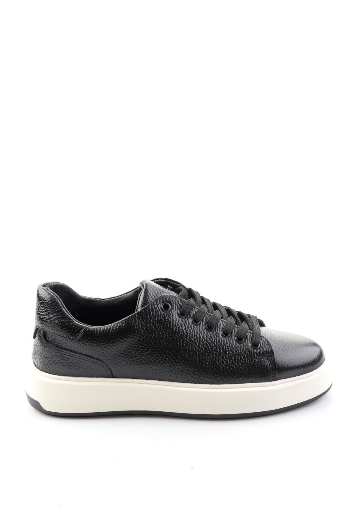 Siyah Floter Hakiki Deri Erkek Sneaker E01401120740